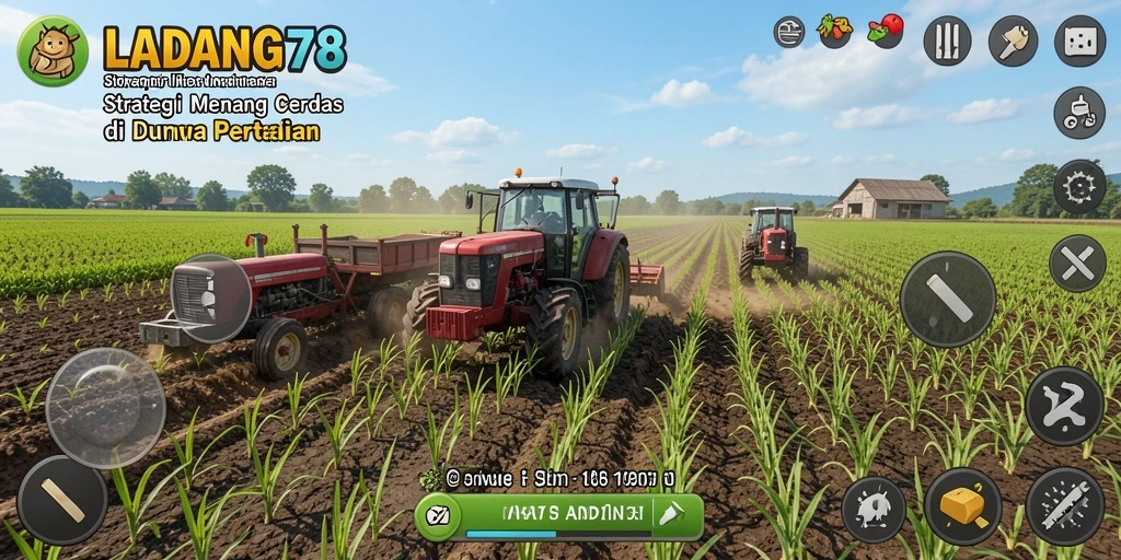 Screenshot menampilkan gameplay strategi pertanian di LADANG78.