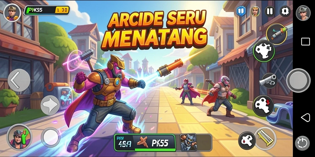 Tangkapan layar menampilkan gameplay PK55 yang penuh aksi dan tantangan.