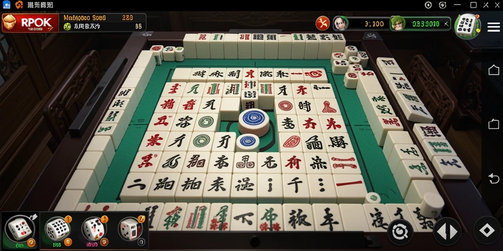Screenshot RPOK menampilkan gameplay Mahjong yang seru dan menarik.