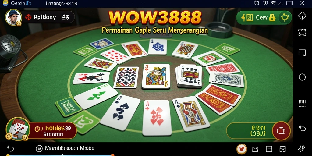 Tampilan menarik dari gameplay Gaple di WOW388.